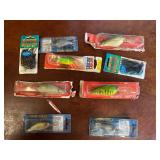 Lot of fishing lures and jigs