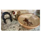 Cowboy S&P Shakers, Bowl & Horseshoe Napkin