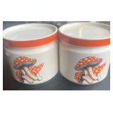 Vintage Orange Mushroom canisters
