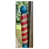 Vintage Wooden Painted Barber Pole