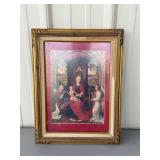 Vintage Framed Madonna and Child with Angels