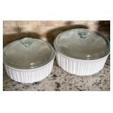 Corning Ware French White 1.5 & 2.5Qt