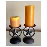 Metal Star Candle Holders with Candles