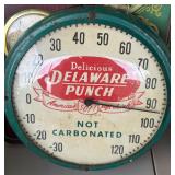 1930s Delaware Punch Soda Sign Tin Litho