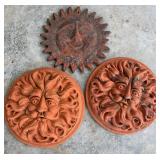 Terracotta Wall Art, Sun & Wind Man 14.5'