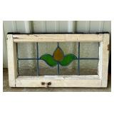 Antique Leaded Stained Glass Transom Window