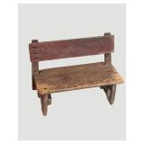 Rustic Wood Baby Doll Bench