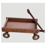 Rare Atq. Wooden Cass Toys Newsboy Junior Wagon