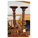 Elements Carved Wood Candle Holders