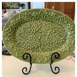 Serving Plate with 3D Grape and Leaf Pattern