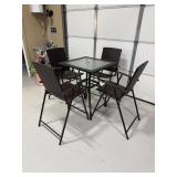 Bar Height Patio Table with Folding chairs