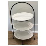 3 Tier American Atelier Bianca Bead White Round