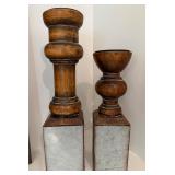 Wood & Metal Accent Candle Holders