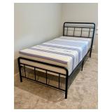 Metal Twin Bed with New Mattress Like New