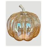 Etched Glass LED Light Up Pumpkin
