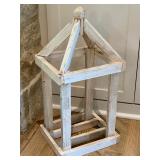 White Washed Wooden Farmhouse Accent Lantern