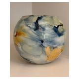 Reverse Painted Glass Vase/Bowl