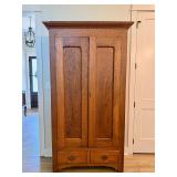 Antique Tiger Oak Wood Cabinet