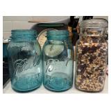 Vintage Ball Blue Glass Jars