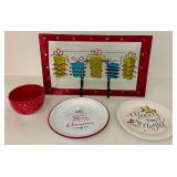 Christmas Serving Plate & Other Dishes