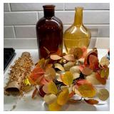 Autumn Glass Decor Lot