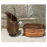 Small Copper Coal Scuttle & CopperPlanter