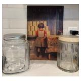 Cream of Wheat Sign, Glass Flour Canister &