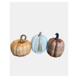 Lot of Wood Carved Pumpkins & Resin 8' tall