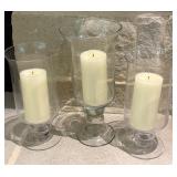 Glass Hurricane Vase/Candle Holders