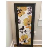 Kirklands Yellow & Grey Floral with Bird Picture