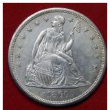 1860 O Seated Liberty Silver Dollar - No Motto