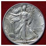 1936 D Walking Liberty Silver Half Dollar Coin