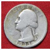 1932 D Washington Silver Quarter