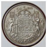 1947 Canada Silver Half Dollar Coin