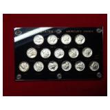 (15) Mercury Silver Dimes - 1941 to 1945 PD&S