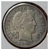 1916 S Barber Silver Dime