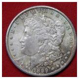 1899 O Morgan Silver Dollar Coin - colorful toning
