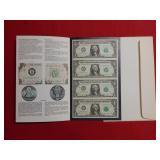 1985 Partial Uncut Sheet of $1 Fed Res Notes