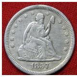 1857 O Seated Liberty Silver Quarter