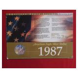 1987 Colorized Silver Eagle 1oz with Information