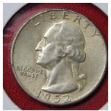 1952 S Washington Silver Quarter