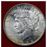 1922 D Peace Silver Dollar Coin