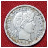 1909 Barber Silver Dime