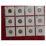 (12) Barber Dimes - back to 1892