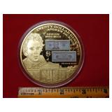 Large $20 Andrew Jackson Metal - .999 Gold Plated