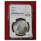 1884 Morgan Silver Dollar NGC MS61
