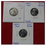 (3) 1943 S Steel Lincoln Cents - high grade