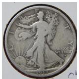 1917 D OBV Walking Liberty Silver Half Dollar Coin