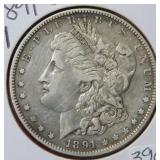 1891 O Morgan Silver Dollar Coin