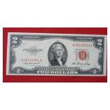 1953 Red Seal $2 United States Note - Crisp